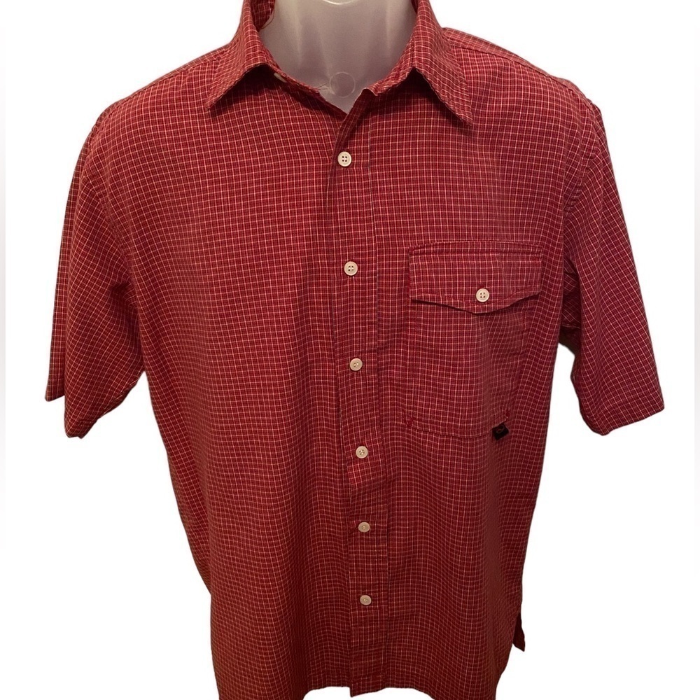 VANS Off the Wall Skate Red Checkered Collared Shirt Men L Large